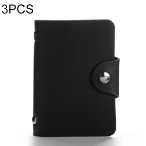 3 PCS Upgraded Version Card Bag Business Card Transparent Protective Cover Color Storage Card Holder, Specification: 12 Card Slots (Black)