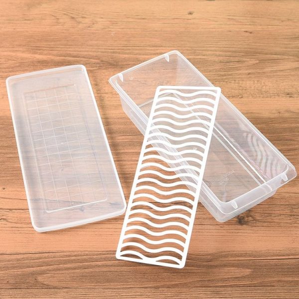 Kitchen Refrigerator Drainable Fresh-Keeping Box Food Plastic Sealed Freezer Storage Box Fish Fresh Box, Size: Small - Image 2