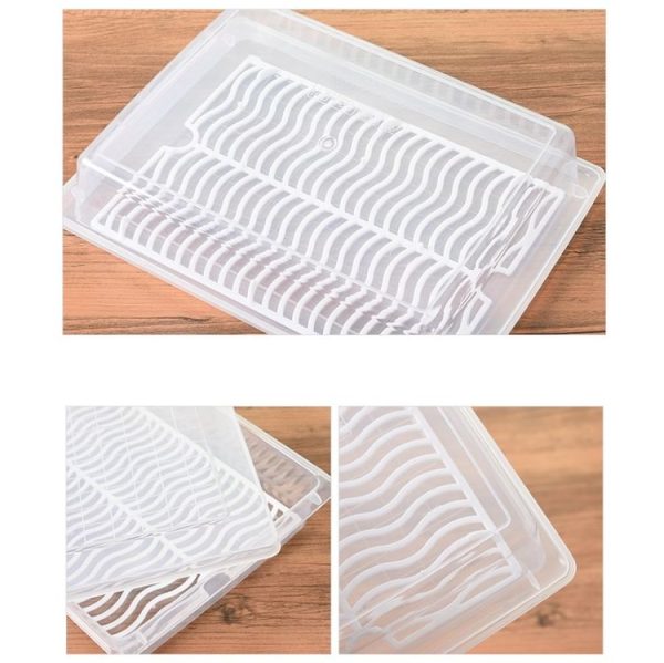 Kitchen Refrigerator Drainable Fresh-Keeping Box Food Plastic Sealed Freezer Storage Box Fish Fresh Box, Size: Small - Image 7