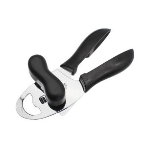 4 in 1 Multifunctional Can Opener Kitchen Household Lid Opener Canning Knife (Black)