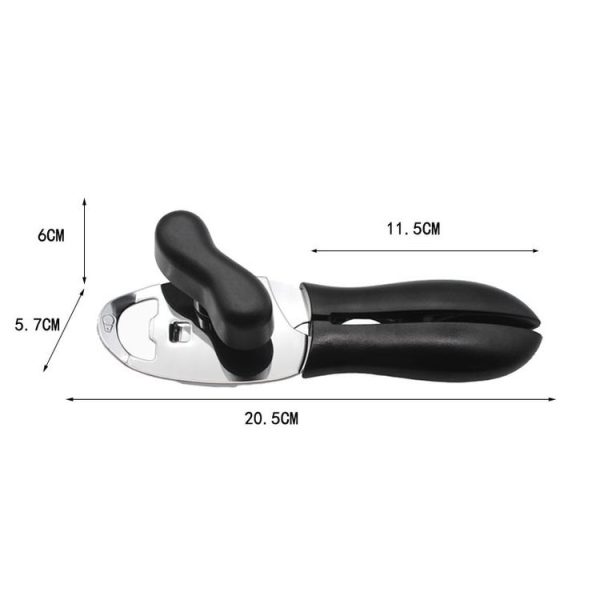 4 in 1 Multifunctional Can Opener Kitchen Household Lid Opener Canning Knife (Black) - Image 2