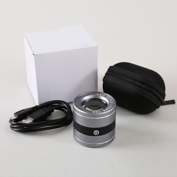 Rechargeable Tube Type With LED White Lamp UV Lamp Scale Measurement And Identification HD Optical Glass 10 Times Magnifying Glass - Image 8