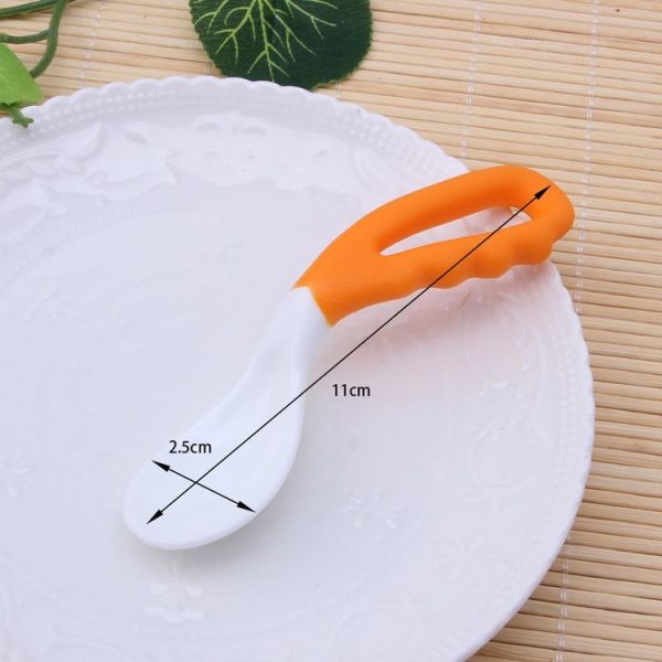 2 PCS Baby Curved Spoon Eat Spoon Baby Pacifier Feeding Spoon Solid Supplies Curved Spoon Children Tableware (Mixing) - Image 3