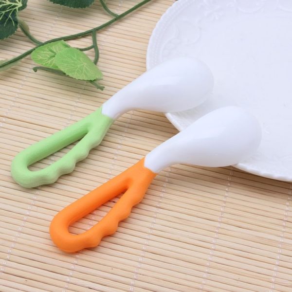 2 PCS Baby Curved Spoon Eat Spoon Baby Pacifier Feeding Spoon Solid Supplies Curved Spoon Children Tableware (Mixing) - Image 4