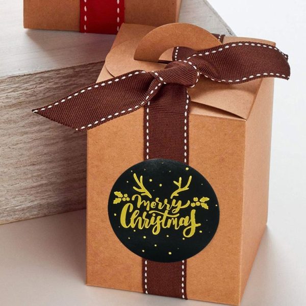 3 PCS Roll Hot Gold Stickers Christmas Stickers Holiday Gift Sealing Stickers, Size: 2.5cm / 1inch - Image 6