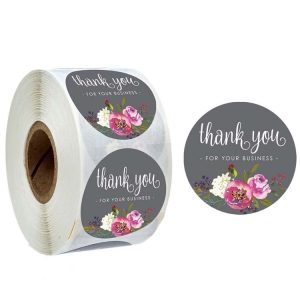 Roll Flower Decoration Thank You Seal Sticker Envelope Decoration Wedding Decoration, Size: 2.5cm / 1inch (A-19)