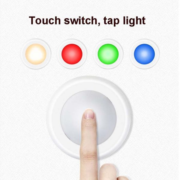 6 PCS / Set 16 Color RGB LED Night Light Strobe Atmosphere Pat Light Remote Control Cabinet Light with 2 Remote Control - Image 4