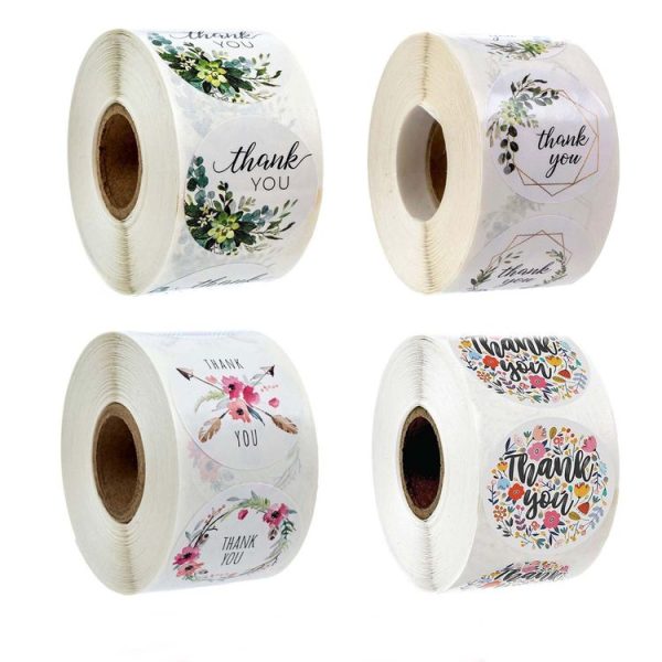 Roll Flower Thank You Sticker Birthday Party Wedding Decoration, Size: 2.5cm / 1inch (A-15) - Image 3