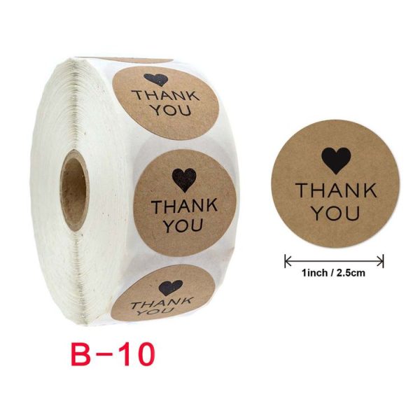 Kraft Paper Roll Sticker Thank You Sticker Label Red Love Envelope Decoration, Size: 2.5cm / 1inch (B-10) - Image 2