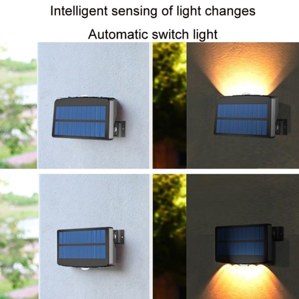 Without Ground Plug Wiring Free Infrared Sensor Waterproof Solar Lighting Wall Light, Color Temperature: White Light - Image 5