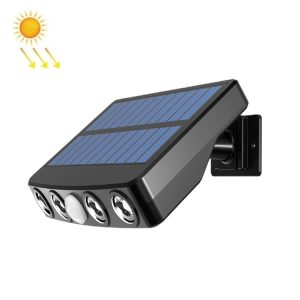 Without Ground Plug Wiring Free Infrared Sensor Waterproof Solar Lighting Wall Light, Color Temperature: Warm Light