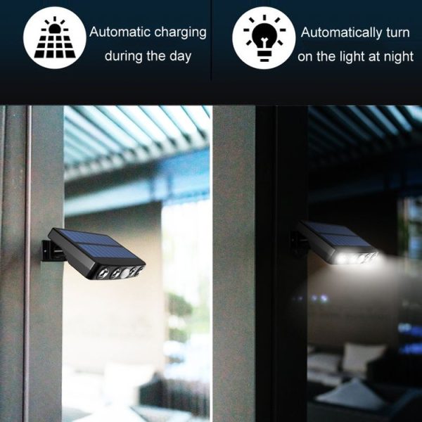 Without Ground Plug Wiring Free Infrared Sensor Waterproof Solar Lighting Wall Light, Color Temperature: RGB - Image 3