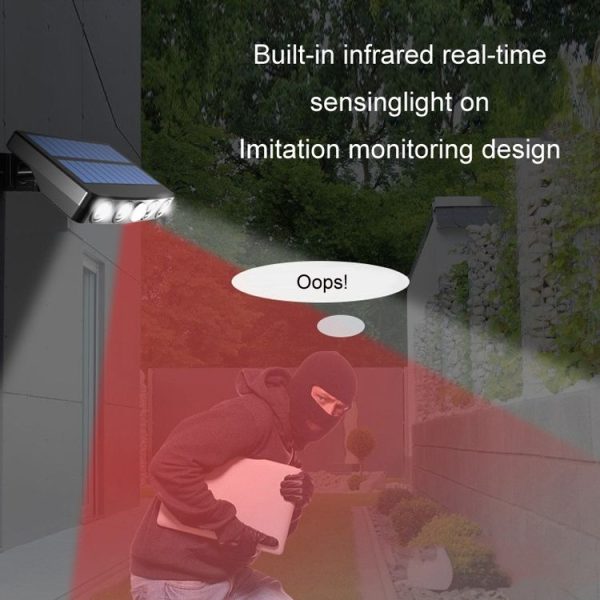 Without Ground Plug Wiring Free Infrared Sensor Waterproof Solar Lighting Wall Light, Color Temperature: RGB - Image 4
