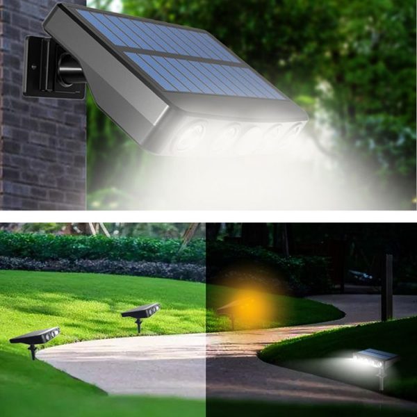 Without Ground Plug Wiring Free Infrared Sensor Waterproof Solar Lighting Wall Light, Color Temperature: RGB - Image 6