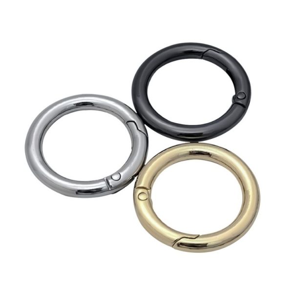 10pcs Zinc Alloy Spring Ring Metal Open Bag Webbing Keychain, Size: Half-inch Light Gold - Image 2