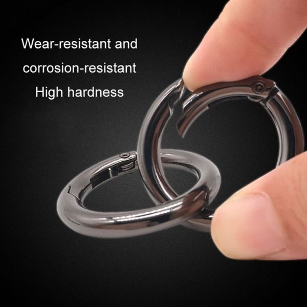 10pcs Zinc Alloy Spring Ring Metal Open Bag Webbing Keychain, Size: Half-inch Light Gold - Image 4