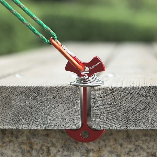 2 Set / 8 PCS Outdoor Tent Spring Nails Lengthened Aluminum Alloy Fishbone Spring Nail Tent Canopy Boardwalk Fixed Wire Spring Nail (Golden) - Image 6