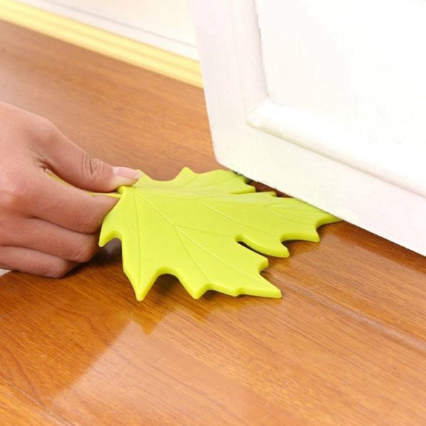Maple Autumn Leaf Style Home Decor Finger Safety Door Stop Stopper (Yellow) - Image 4