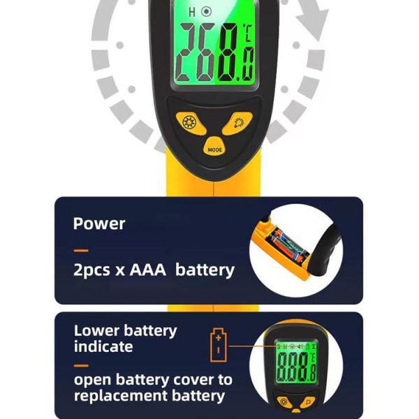 BSIDE H1 550 Degree Celsius Infrared Thermometer Handheld Non-Contact Thermometer - Image 4