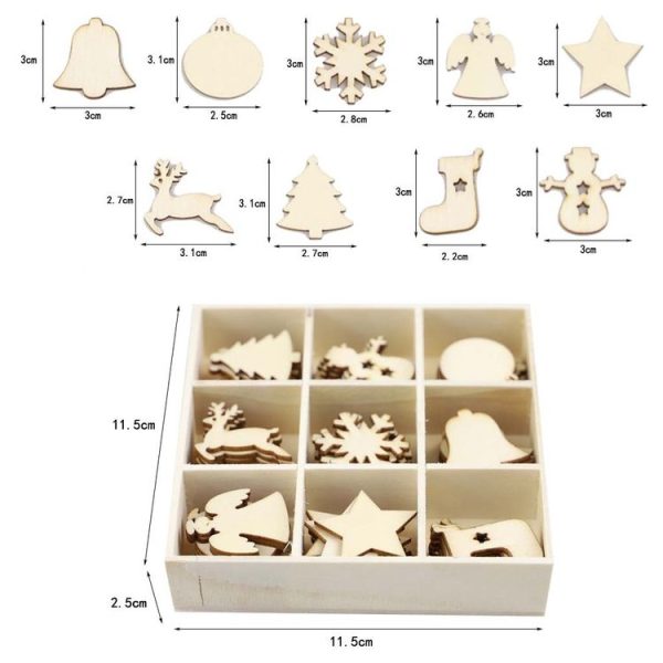 Christmas Creative DIY Decoration Gift Set Handmade Wood Chip Pendant, Style: JM02031 - Image 2