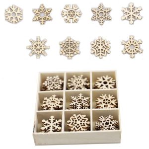 Christmas Creative DIY Decoration Gift Set Handmade Wood Chip Pendant, Style: JM02032