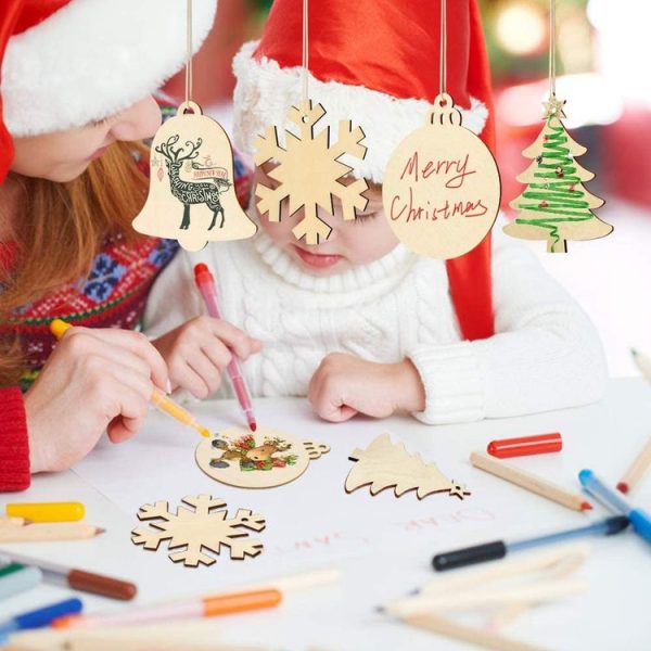 Christmas Creative DIY Decoration Gift Set Handmade Wood Chip Pendant, Style: JM02032 - Image 5