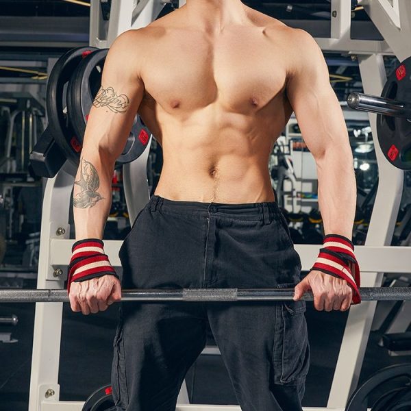8-shaped Sports Booster Belt Grip Belt Fitness Pull-up Assist Belt Sports Bracer, Size: L (Red) - Image 6