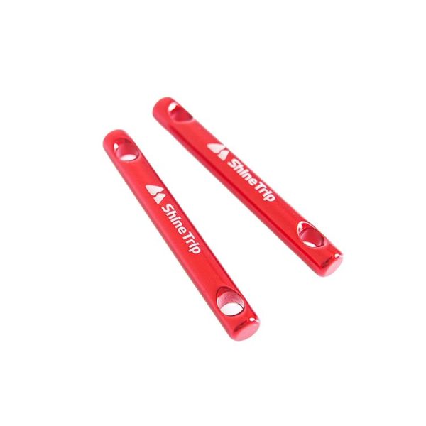 ShineTrip Outdoor Aluminum Rod Buckle Camping Tent Canopy Wind Rope Aluminum Alloy Double Eye Stick Wind Rope Buckle, Colour: Red - Image 2