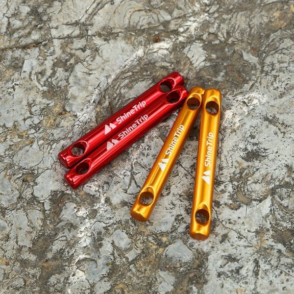 ShineTrip Outdoor Aluminum Rod Buckle Camping Tent Canopy Wind Rope Aluminum Alloy Double Eye Stick Wind Rope Buckle, Colour: Red - Image 5