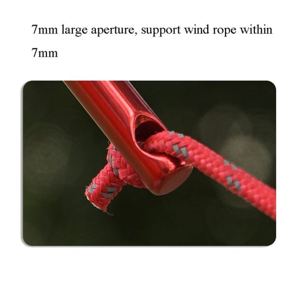 ShineTrip Outdoor Aluminum Rod Buckle Camping Tent Canopy Wind Rope Aluminum Alloy Double Eye Stick Wind Rope Buckle, Colour: Red - Image 7