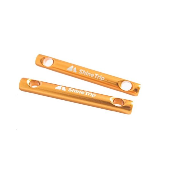 ShineTrip Outdoor Aluminum Rod Buckle Camping Tent Canopy Wind Rope Aluminum Alloy Double Eye Stick Wind Rope Buckle, Colour: Golden - Image 2