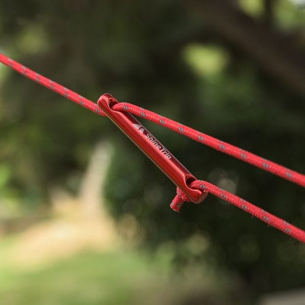 ShineTrip Outdoor Aluminum Rod Buckle Camping Tent Canopy Wind Rope Aluminum Alloy Double Eye Stick Wind Rope Buckle, Colour: Golden - Image 4
