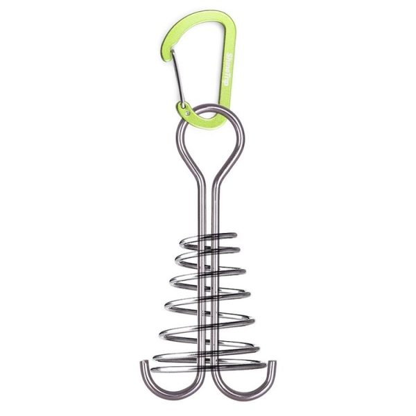 5 PCS Outdoor Camping Equipment Tent Wind Rope Canopy Fixed Buckle Aluminum Alloy Steel Wire Spring Nail (Green) - Image 2