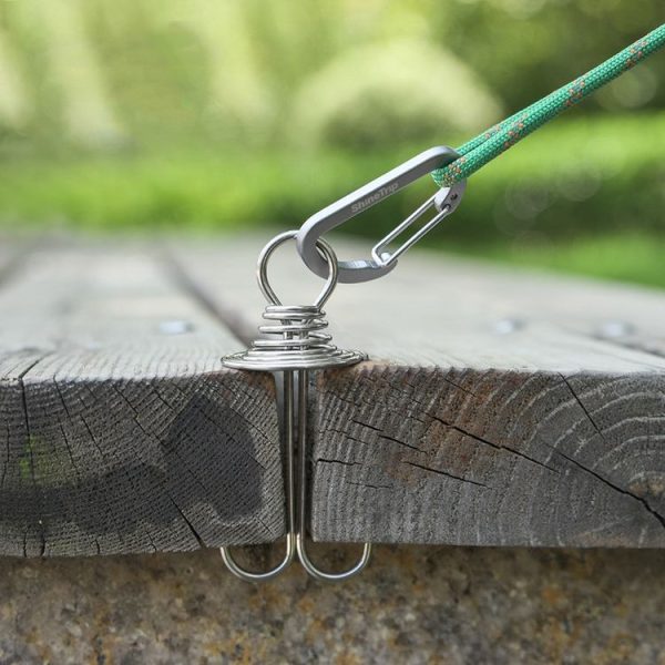 5 PCS Outdoor Camping Equipment Tent Wind Rope Canopy Fixed Buckle Aluminum Alloy Steel Wire Spring Nail (Green) - Image 7
