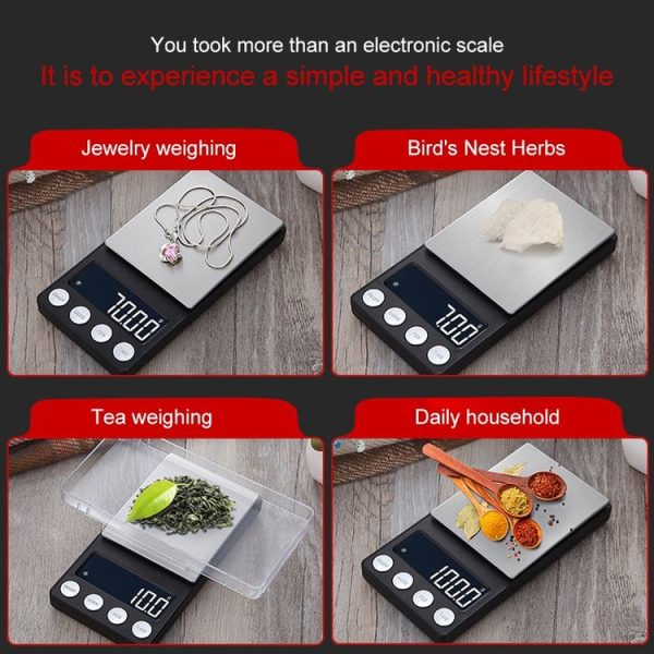 High-Precision Electronic Scale Mini Portable Jewellery Medicine Scale, Style: 1000g / 0.1g - Image 12
