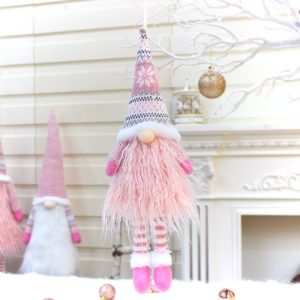Christmas Faceless Dolls Holiday Decorations Children Gift, Style: 32017 (Pink)