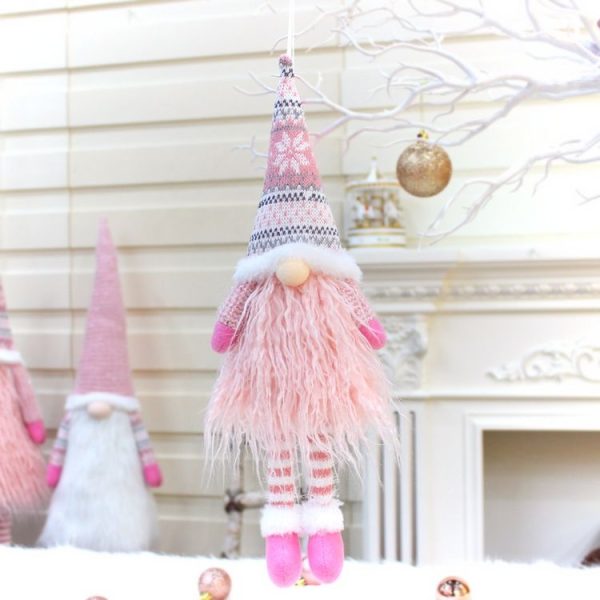 Christmas Faceless Dolls Holiday Decorations Children Gift, Style: 32017 (Pink)