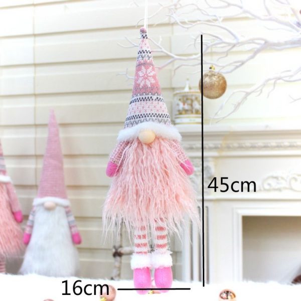 Christmas Faceless Dolls Holiday Decorations Children Gift, Style: 32017 (Pink) - Image 2