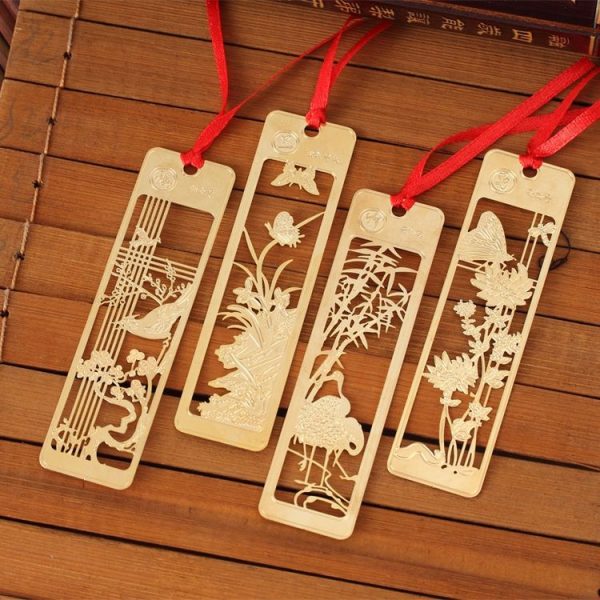 Vintage Beautiful Openwork Metal Bookmarks Students School Stationery (Plum) - Image 4