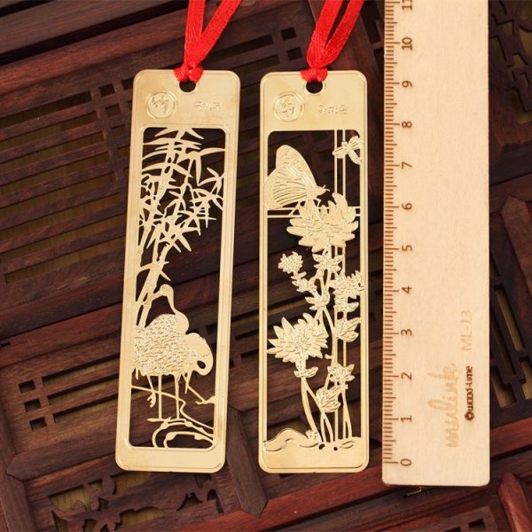 Vintage Beautiful Openwork Metal Bookmarks Students School Stationery (Plum) - Image 5