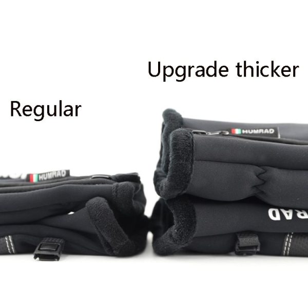 HUMRAO Outdoor Riding Gloves Winter Velvet Thermal Gloves Ski Motorcycle Waterproof Non-Slip Gloves, Size: M (Black) - Image 5