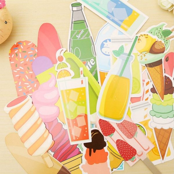 2 Boxes Cartoon Pattern Bookmark Message Card Stationery Gifts, Pattern: Eating Sugar - Image 4