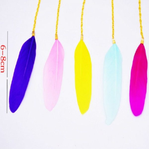 Feather Glass Ball Pendant Bookmark School Stationery Office Supplies (Rose Red) - Image 4