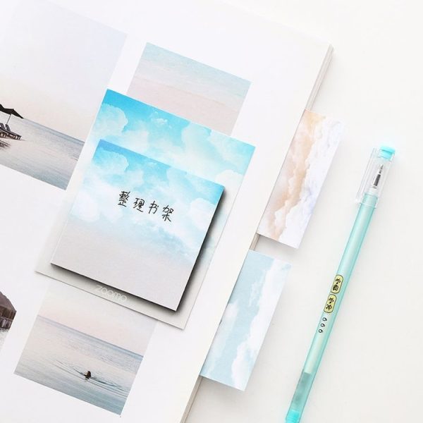 5 PCS Weather Series Cute Memo Pad Sticky Notes Bookmark (Gray bottom) - Image 4
