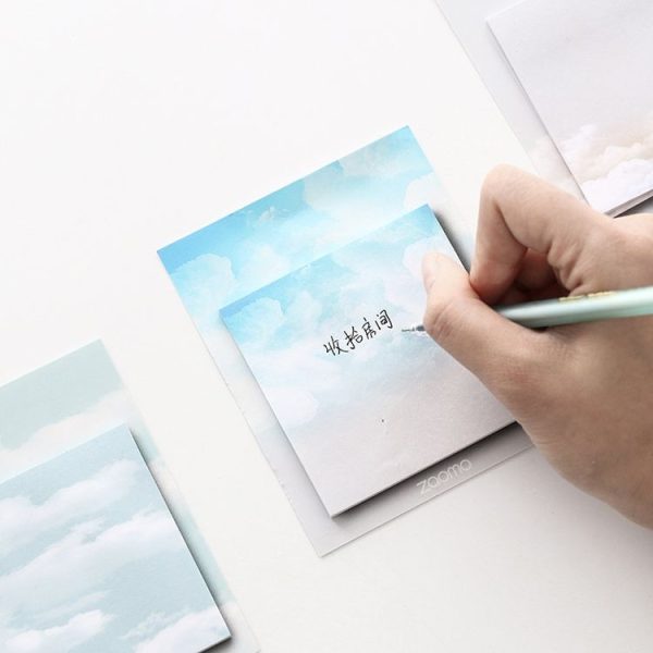 5 PCS Weather Series Cute Memo Pad Sticky Notes Bookmark (Gray bottom) - Image 5