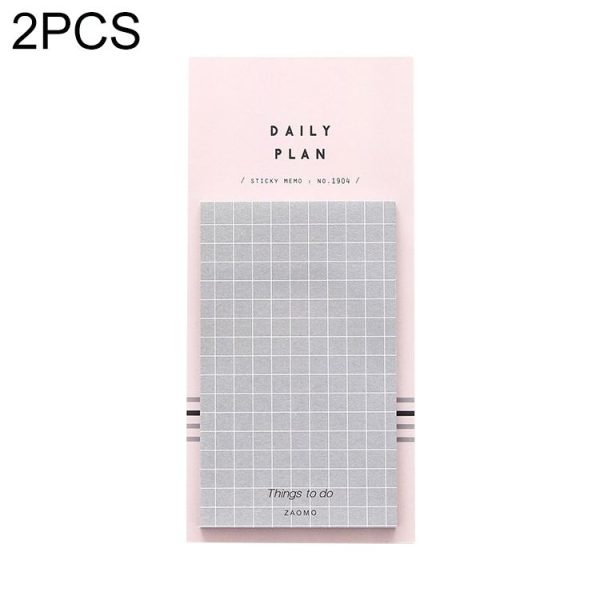 2 PCS Simple and Small Fresh List Learning Office Schedule Plan Notes N Times Posted (Gray Square)