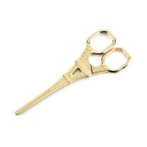 Stainless Steel Eiffel Tower Scissors Handmade Thread Tea Bag Scissors (Golden)
