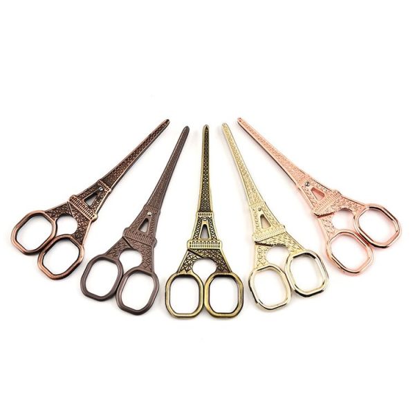 Stainless Steel Eiffel Tower Scissors Handmade Thread Tea Bag Scissors (Golden) - Image 2