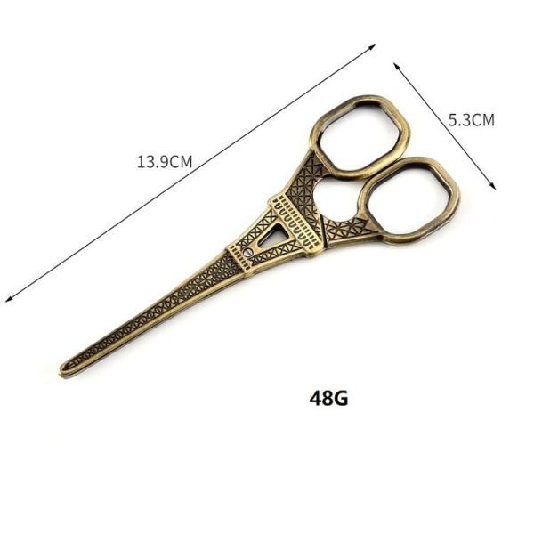 Stainless Steel Eiffel Tower Scissors Handmade Thread Tea Bag Scissors (Golden) - Image 3
