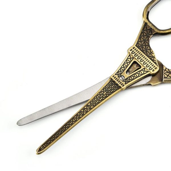 Stainless Steel Eiffel Tower Scissors Handmade Thread Tea Bag Scissors (Golden) - Image 4